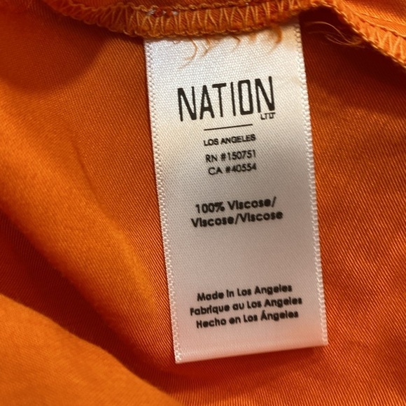 Nation LTD Birdie Flirty Orange Satin Skirt sz S - Picture 8 of 9